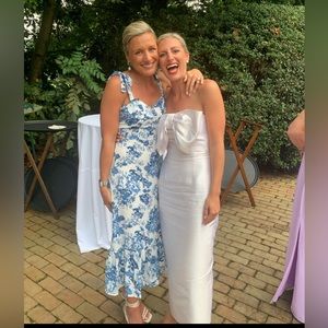 Blue and white floral dress